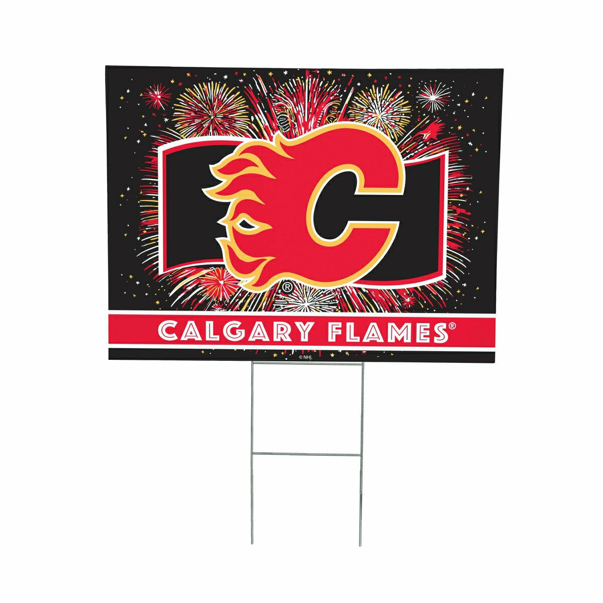 Calgary Flames Yard Sign, Patriotic, NHL, Home