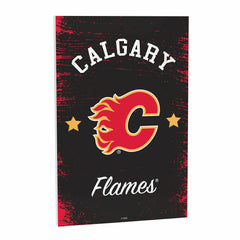 Calgary Flames Wood Wall Sign, 16x24, NHL, Home