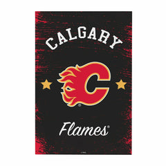 Calgary Flames Wood Wall Sign, 16x24, NHL, Home