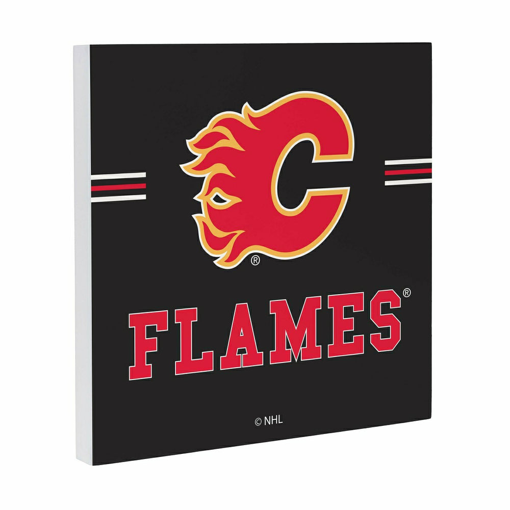 Calgary Flames Wood Wall Sign, 12x12, NHL, Home