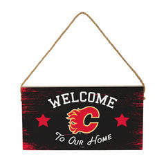 Calgary Flames Wood Wall Sign, 6x11, NHL, Home