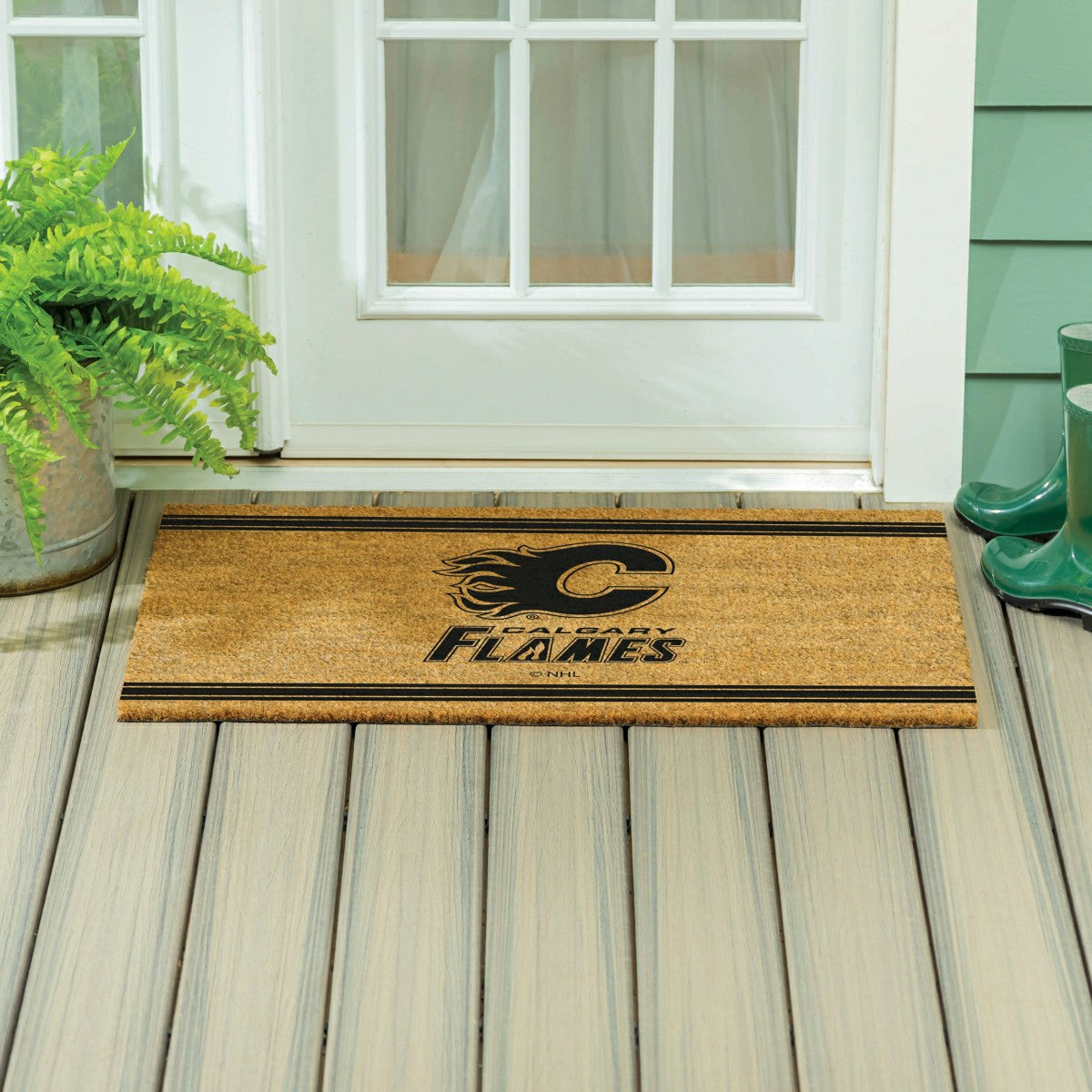 Calgary Flames Large One Color Coir Mat, 36"x24", NHL