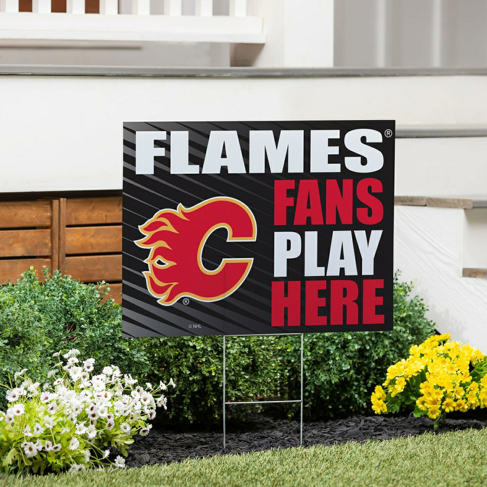 Calgary Flames Coroplast Yard Sign "Fans Play Here", NHL, Home