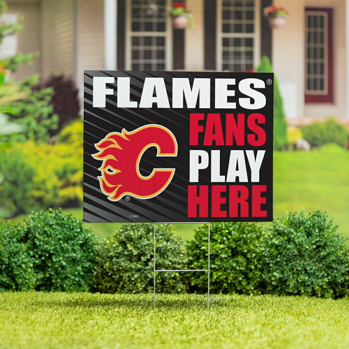Calgary Flames Coroplast Yard Sign "Fans Play Here", NHL, Home