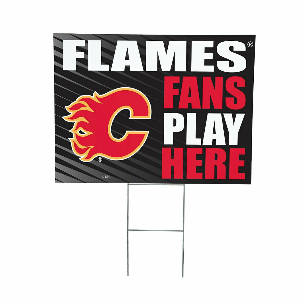 Calgary Flames Coroplast Yard Sign "Fans Play Here", NHL, Home