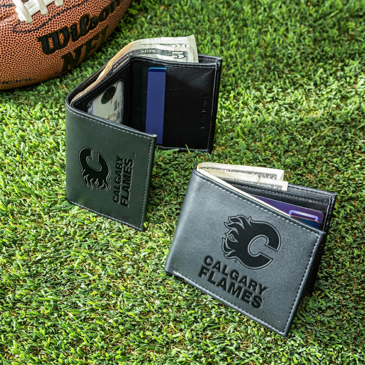 Calgary Flames, Bi-Fold and Tri-Fold Wallet Gift Set, Black, NHL, Home