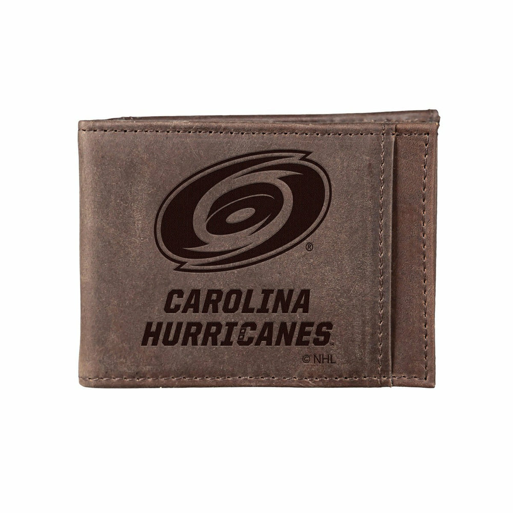 Front Pocket Wallet w/ RFID Blocking, Carolina Hurricanes, Brown, NHL, Home
