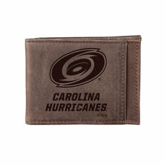 Front Pocket Wallet w/ RFID Blocking, Carolina Hurricanes, Brown, NHL, Home