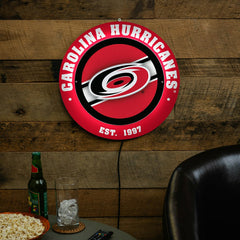 Carolina Hurricanes, Metal Lite, Round, NHL