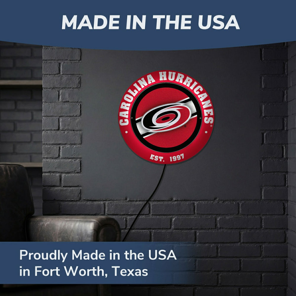 Carolina Hurricanes, Metal Lite, Round, NHL