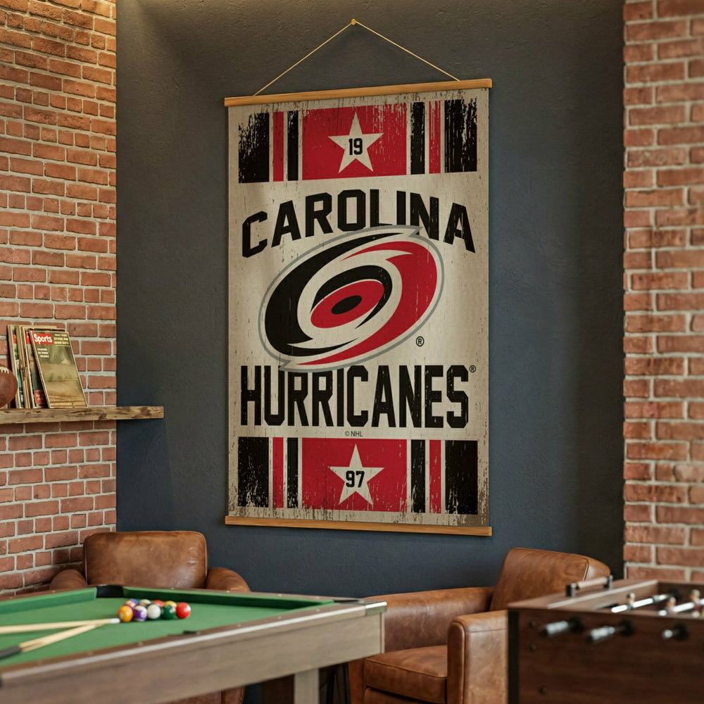 Carolina Hurricanes, Canvas Wall Tapestry, Large, 54x36, NHL, Home