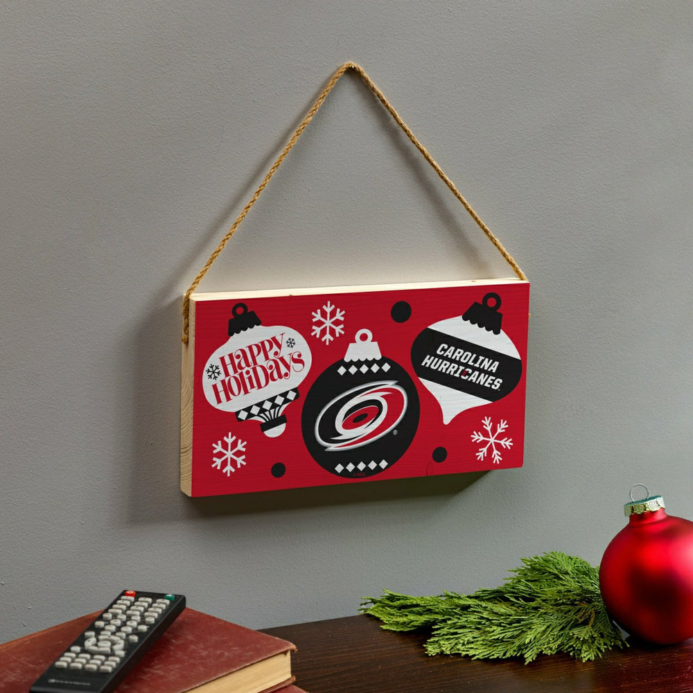 Carolina Hurricanes Holiday Wood Wall Sign, 6x11, NHL, Home