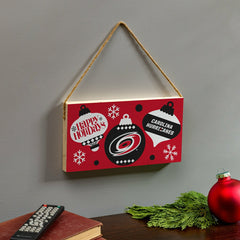Carolina Hurricanes Holiday Wood Wall Sign, 6x11, NHL, Home