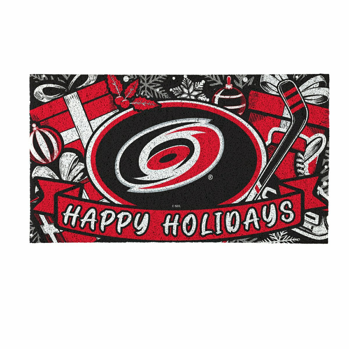 Carolina Hurricanes Holiday PVC Mat, 28"x16", NHL