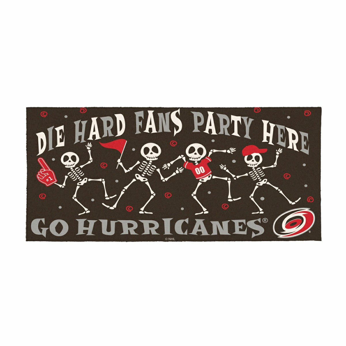 Carolina Hurricanes Flocked Coir Halloween Sassafras Switch Mat, 22"x1, NHL