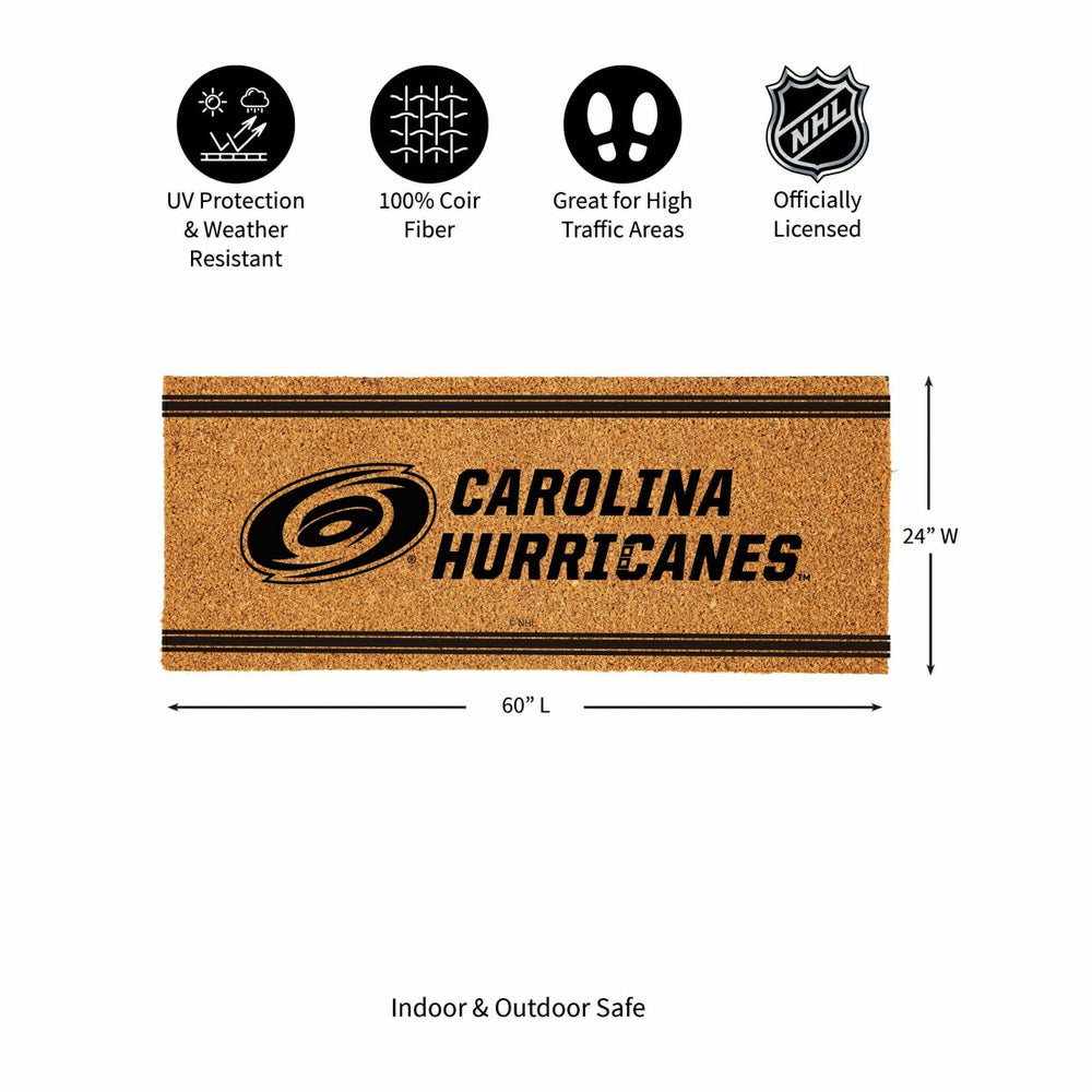 Carolina Hurricanes Extra Large One Color Coir Mat, 60"x24", NHL