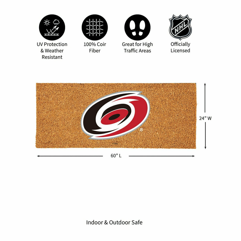 Carolina Hurricanes Extra Large Full Color Coir Mat, 60"x24", NHL