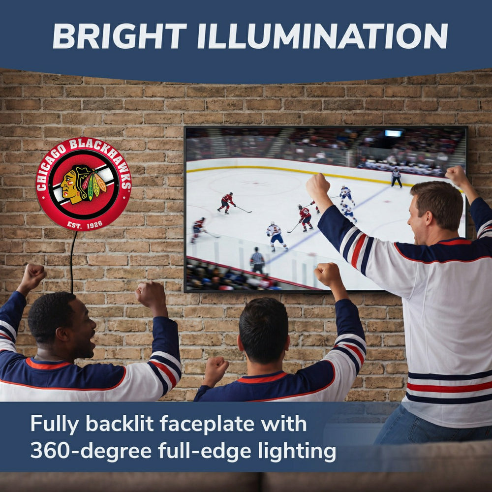 Chicago Blackhawks, Metal Lite, Round, NHL