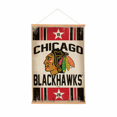 Chicago Blackhawks, Canvas Wall Tapestry, Medium, 36x24, NHL, Home