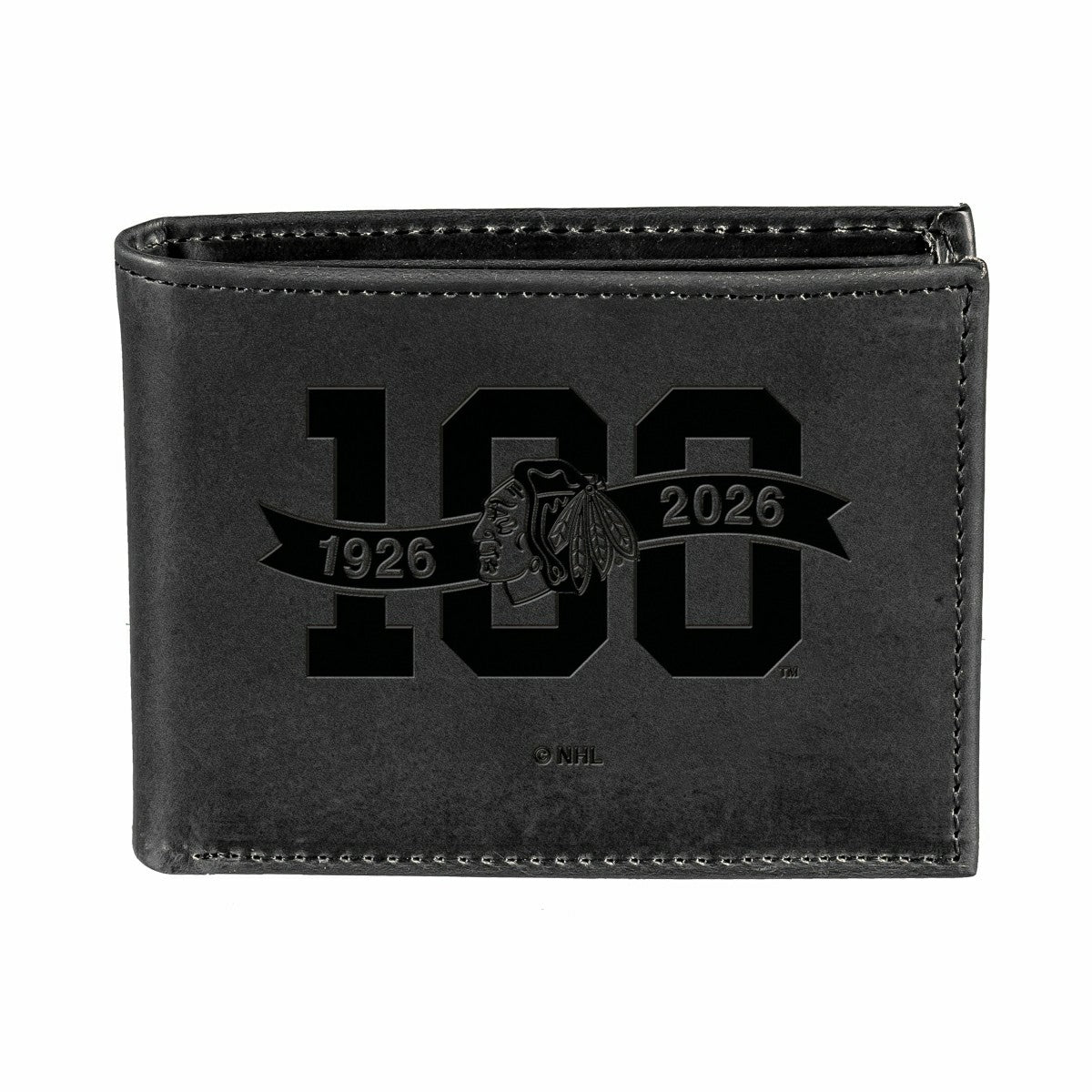 Chicago Blackhawks, 100 Anniversary Wallet, Bi-fold, Black, NHL, Home