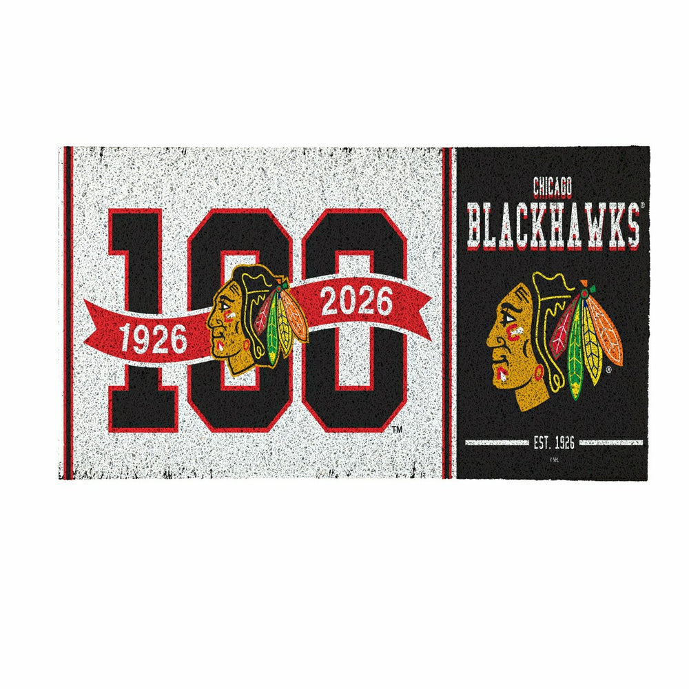Chicago Blackhawks, 100 Anniversary Turf Mat, Color, NHL