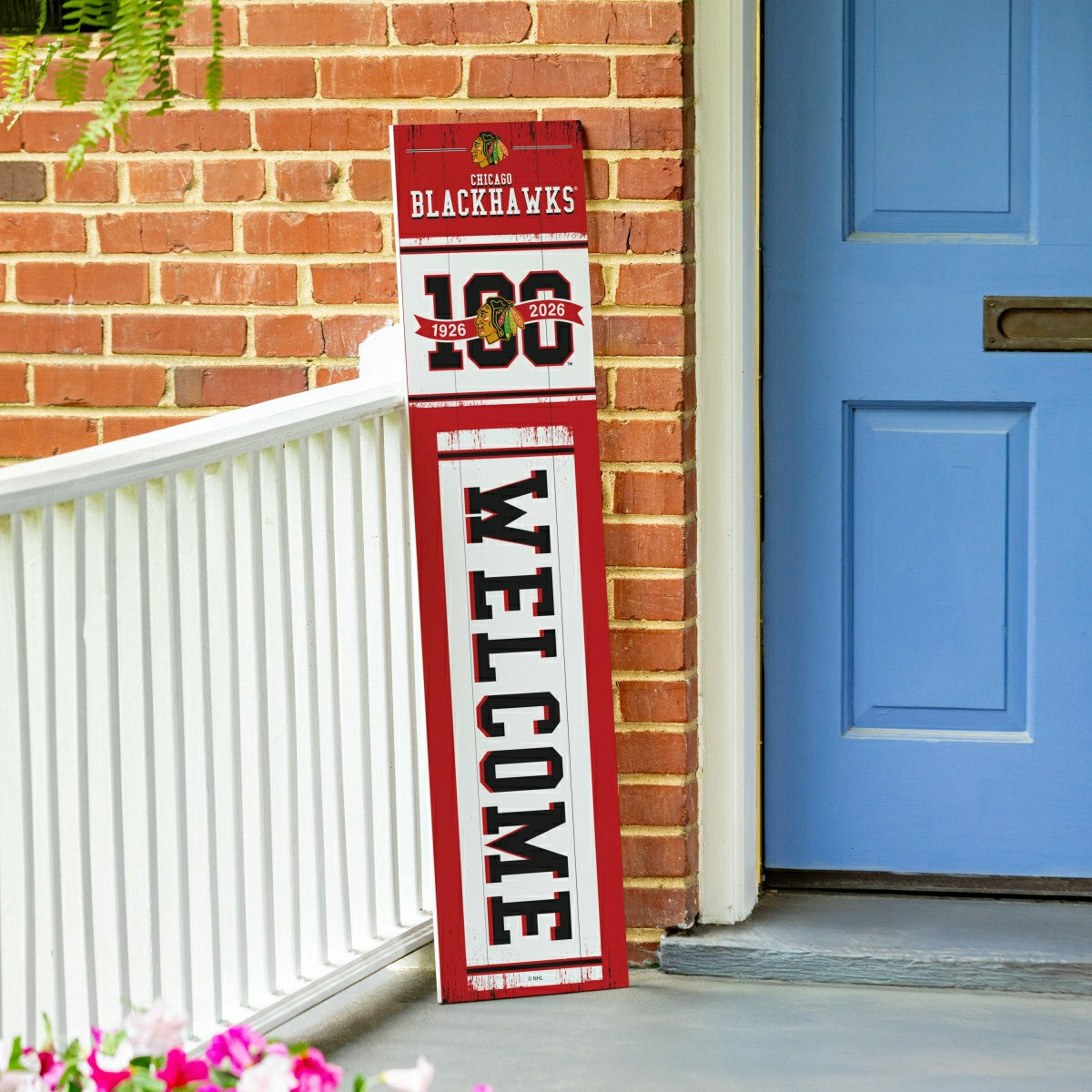 Chicago Blackhawks, 100 Anniversary Porch Leaner, 46", NHL, Home