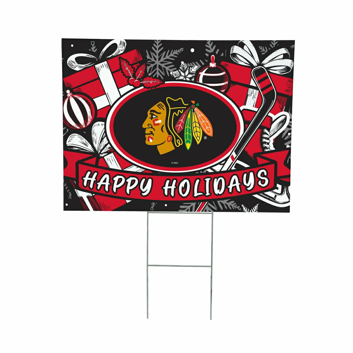 Chicago Blackhawks Yard Sign, Holiday, NHL, Home