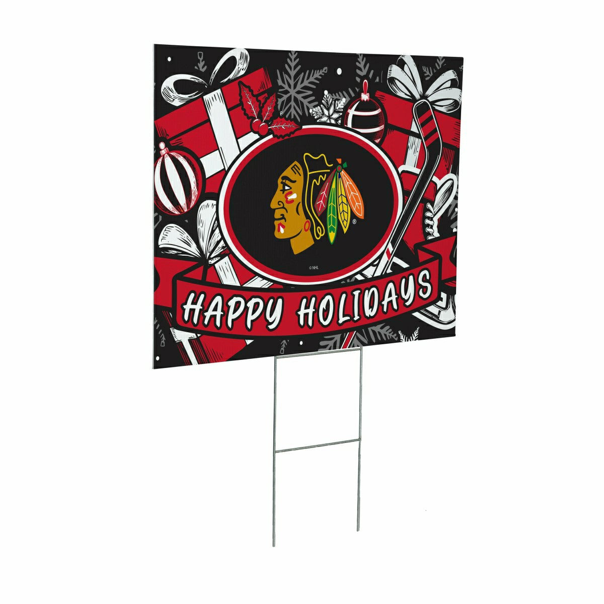 Chicago Blackhawks Yard Sign, Holiday, NHL, Home