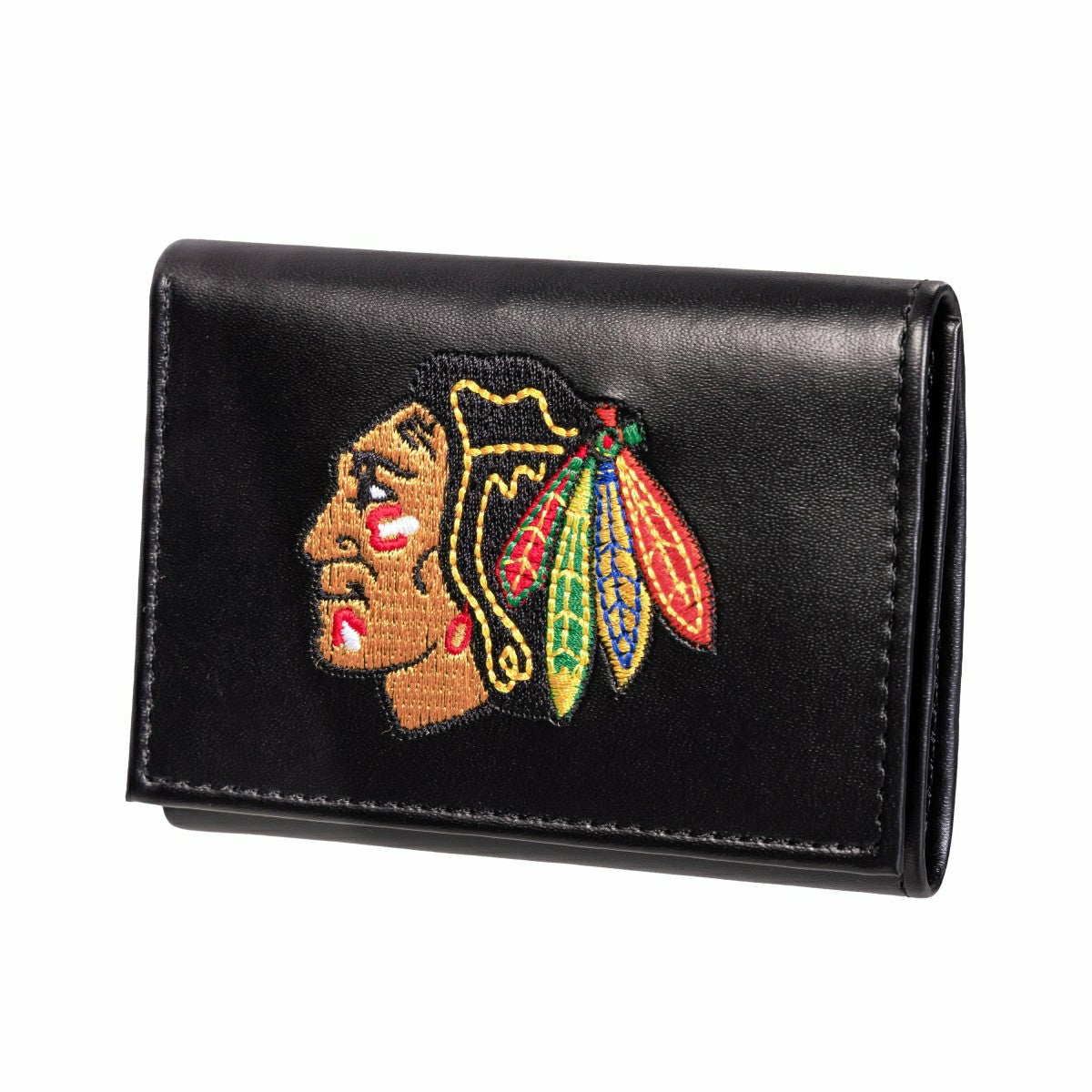Chicago Blackhawks Black Tri-Fold Embroidered Wallet w/ RFID Blocking, NHL, Home