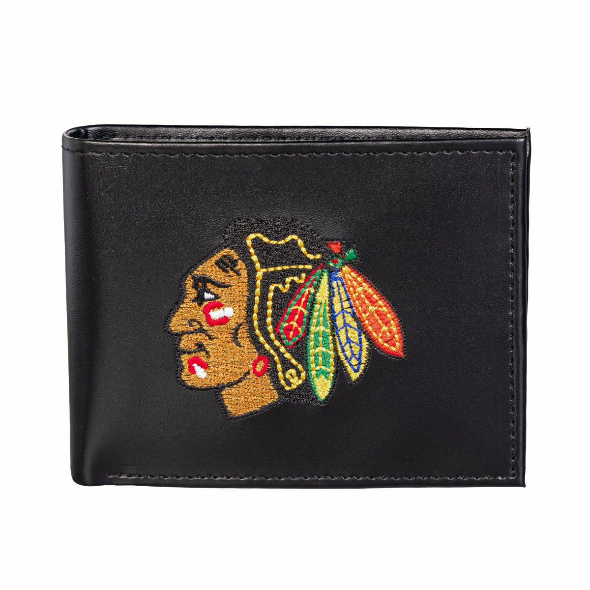 Chicago Blackhawks Black Bi-Fold Embroidered Wallet w/ RFID Blocking, NHL, Home