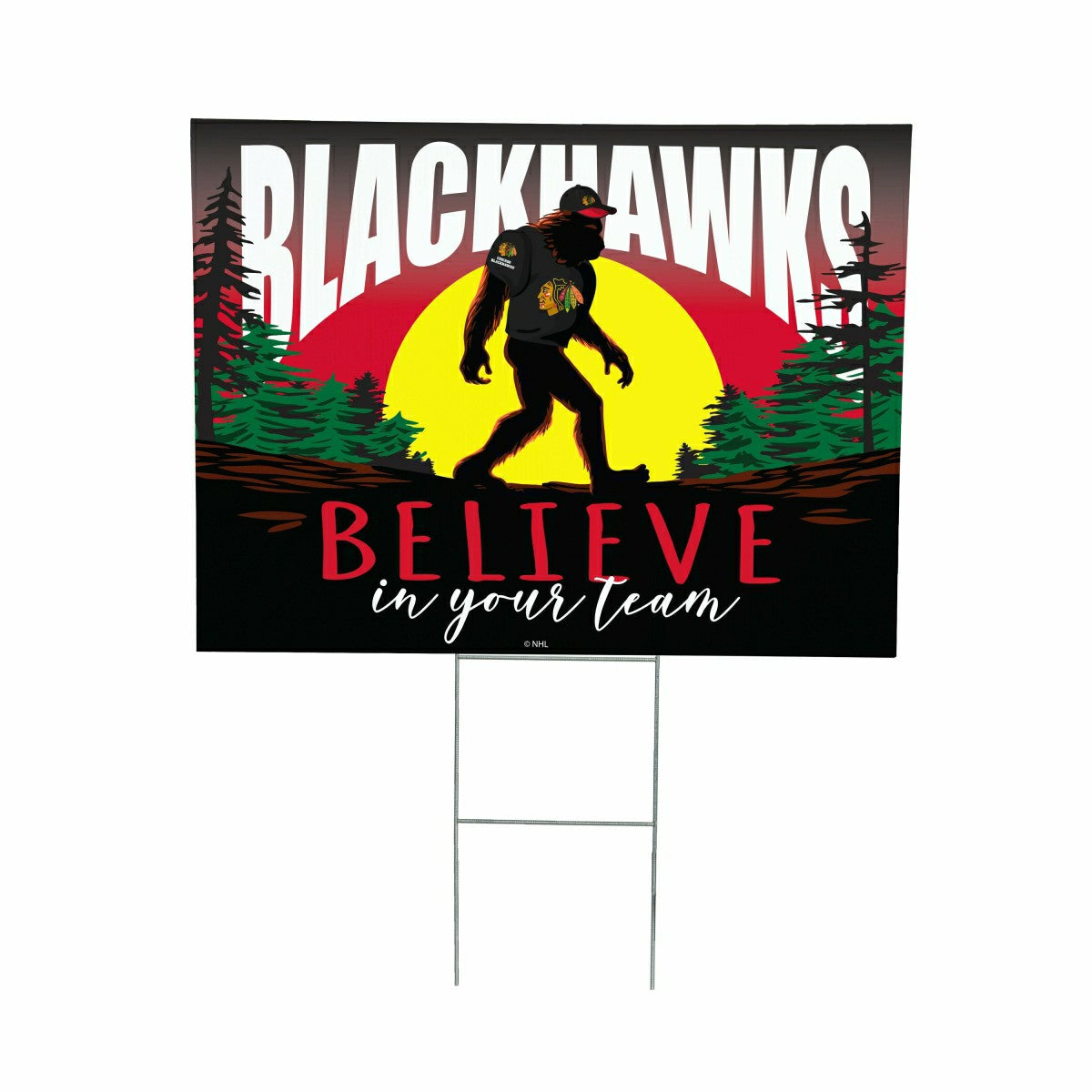 Chicago Blackhawks Yard Sign, Bigfoot, NHL, Home