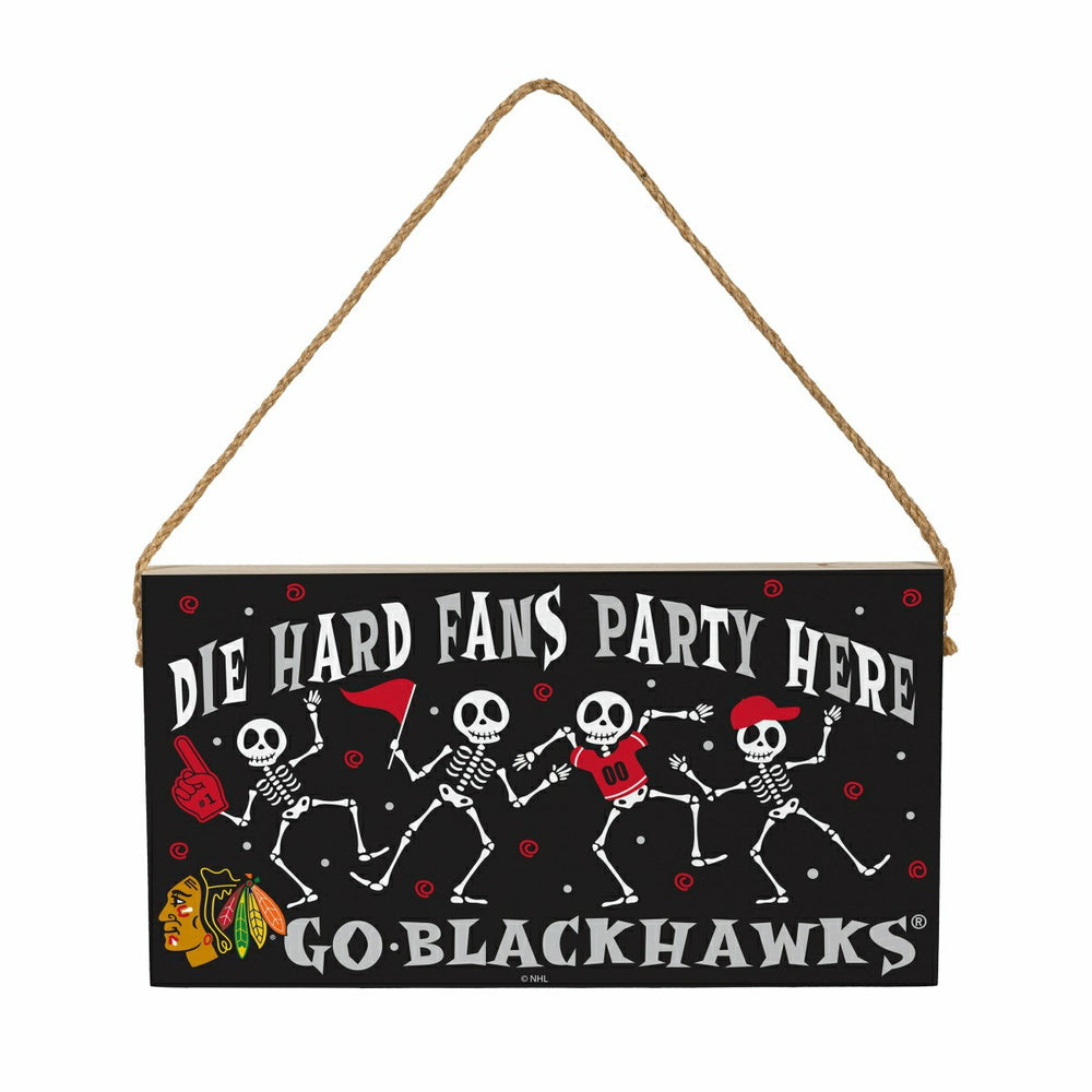 Chicago Blackhawks Halloween Wood Wall Sign, 6x11, NHL, Home