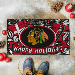 Chicago Blackhawks Holiday PVC Mat, 28"x16", NHL