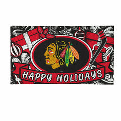 Chicago Blackhawks Holiday PVC Mat, 28"x16", NHL