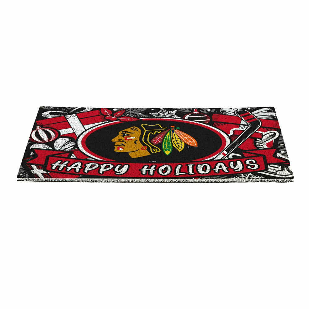 Chicago Blackhawks Holiday PVC Mat, 28"x16", NHL