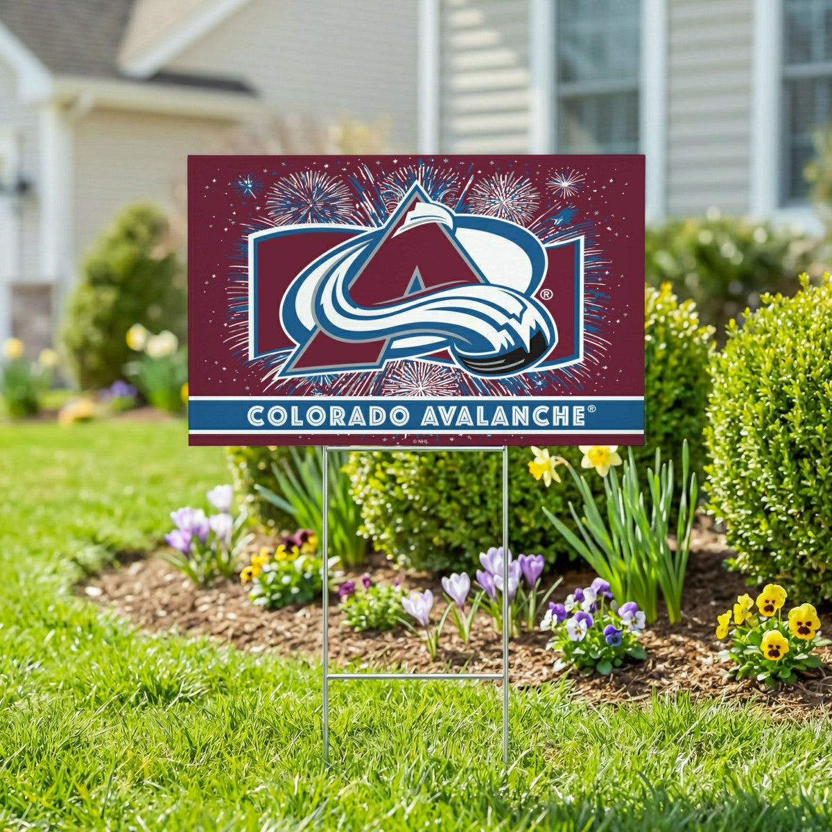 Colorado Avalanche Yard Sign, Patriotic, NHL, Home