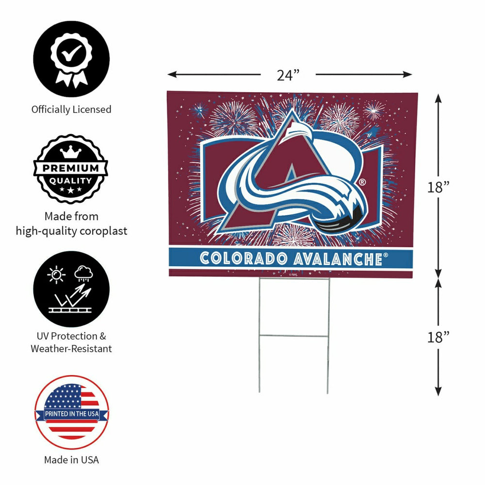 Colorado Avalanche Yard Sign, Patriotic, NHL, Home