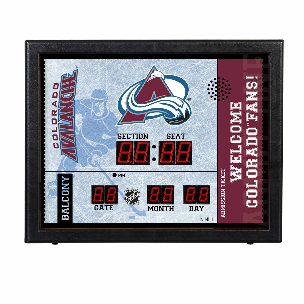 Bluetooth Scoreboard Wall Clock, Colorado Avalanche, NHL, Home