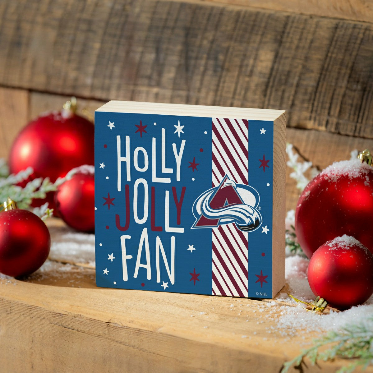 Colorado Avalanche Block, Holiday, 6x6, NHL, Home