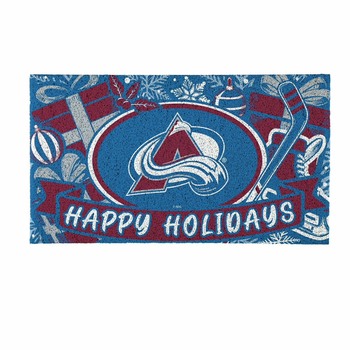 Colorado Avalanche Holiday PVC Mat, 28"x16", NHL