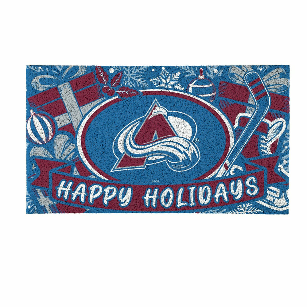 Colorado Avalanche Holiday PVC Mat, 28"x16", NHL