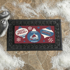 Colorado Avalanche Holiday Flocked Coir Sassafras Switch Mat, 22"x10", NHL