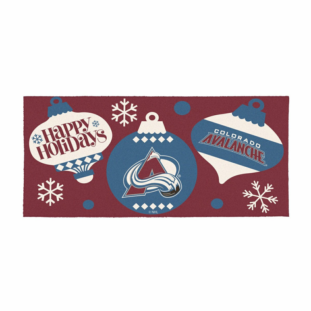 Colorado Avalanche Holiday Flocked Coir Sassafras Switch Mat, 22"x10", NHL