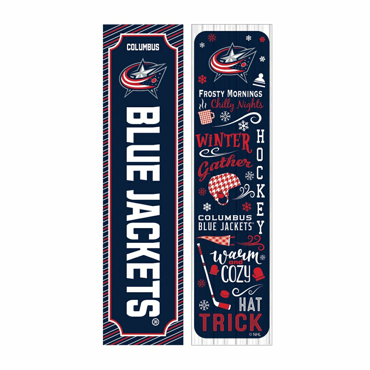 Columbus Blue Jackets 46" Double Sided Leaner, Winter Seasonal, NHL, Home