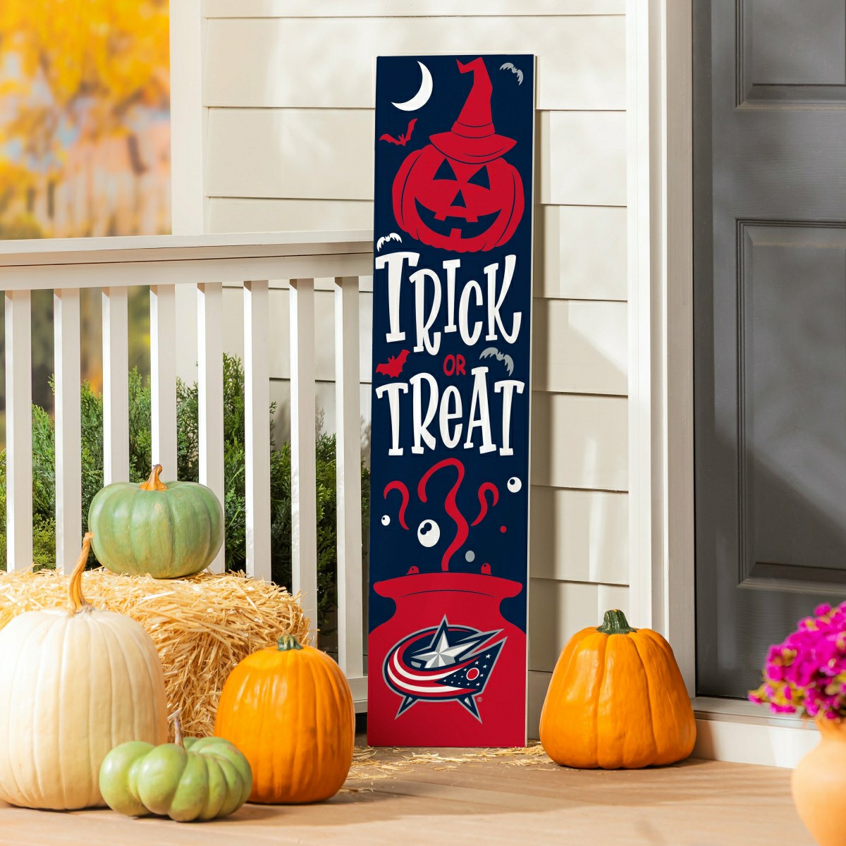 Columbus Blue Jackets 47" Double Sided Leaner, Halloween, NHL, Home