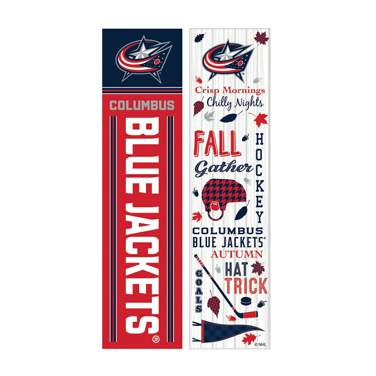 Columbus Blue Jackets 46" Double Sided Leaner, Fall Seasonal, NHL, Home