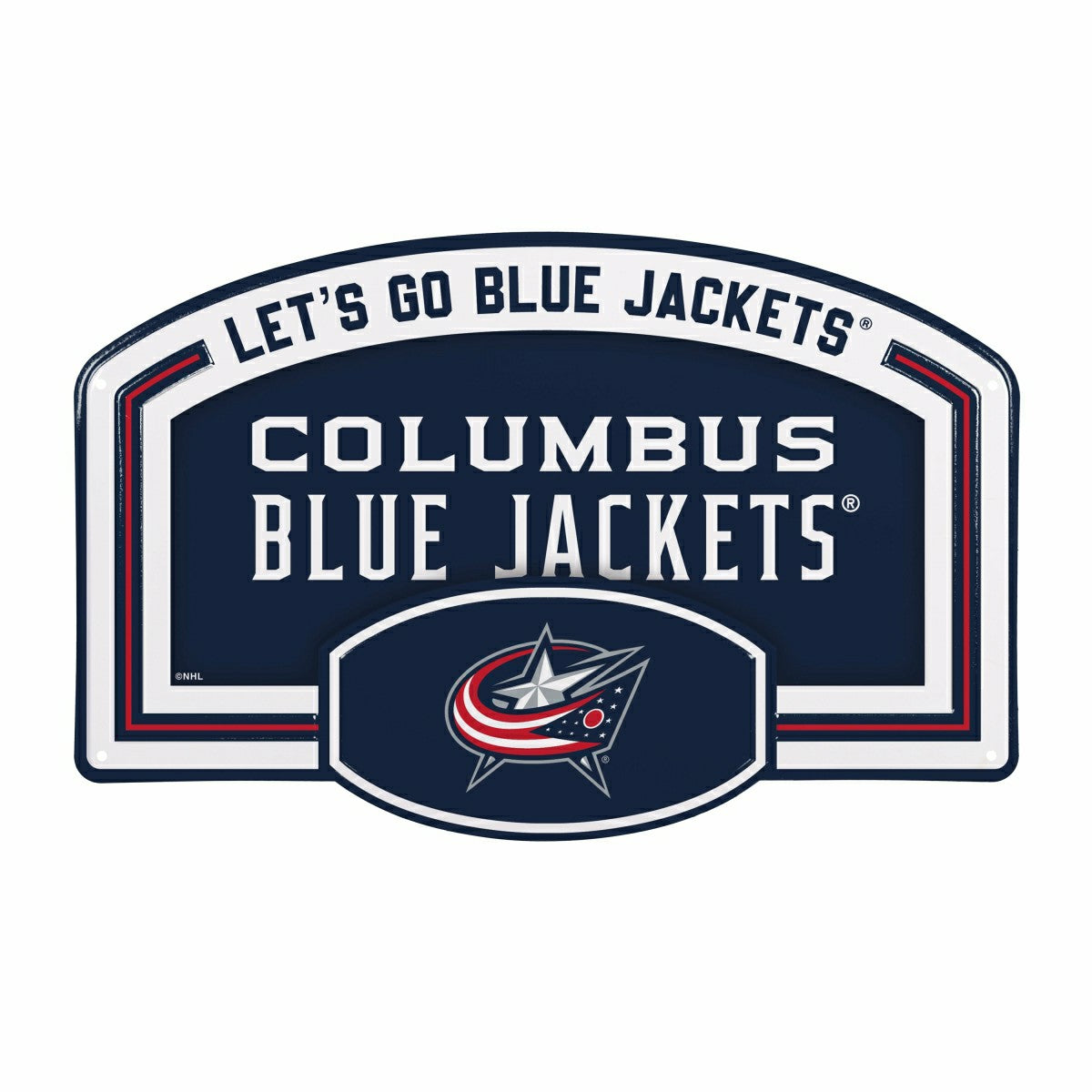 Columbus Blue Jackets USA Embossed Steel Wall Sign, 11" x 17", NHL, Home