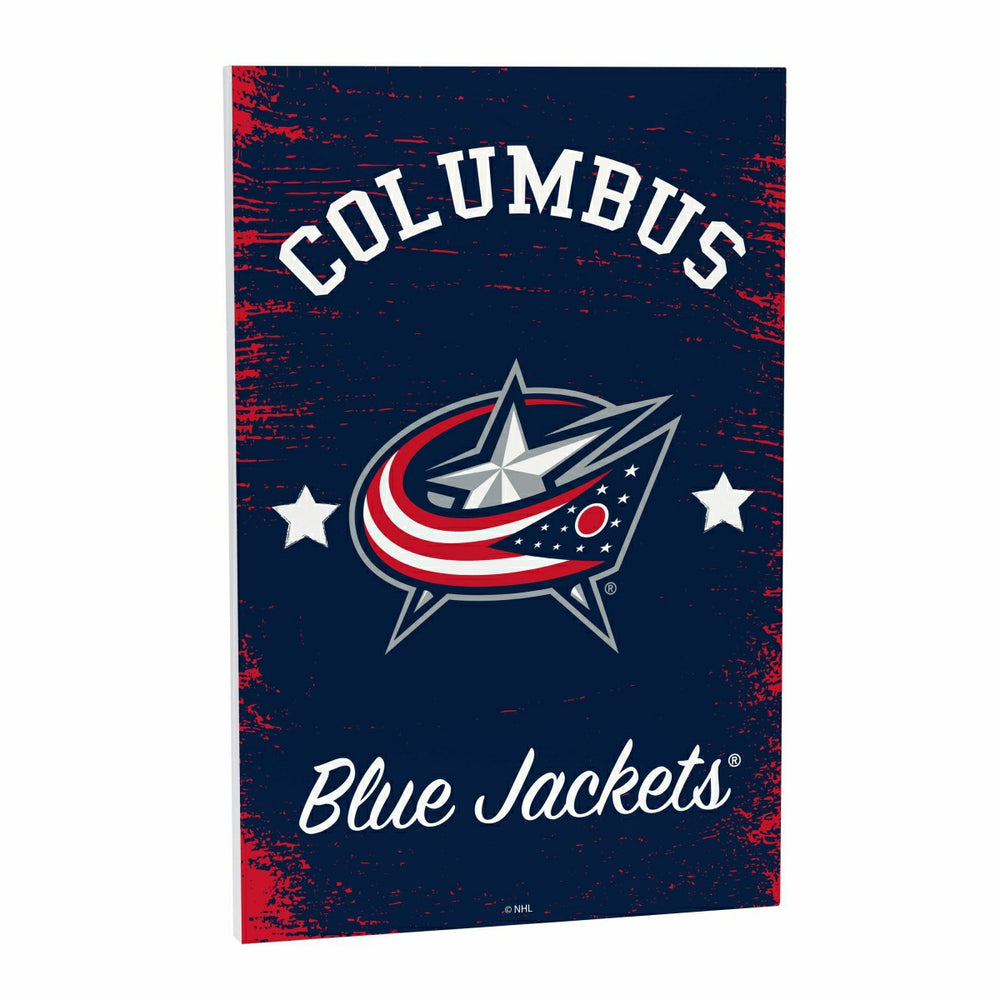 Columbus Blue Jackets Wood Wall Sign, 16x24, NHL, Home