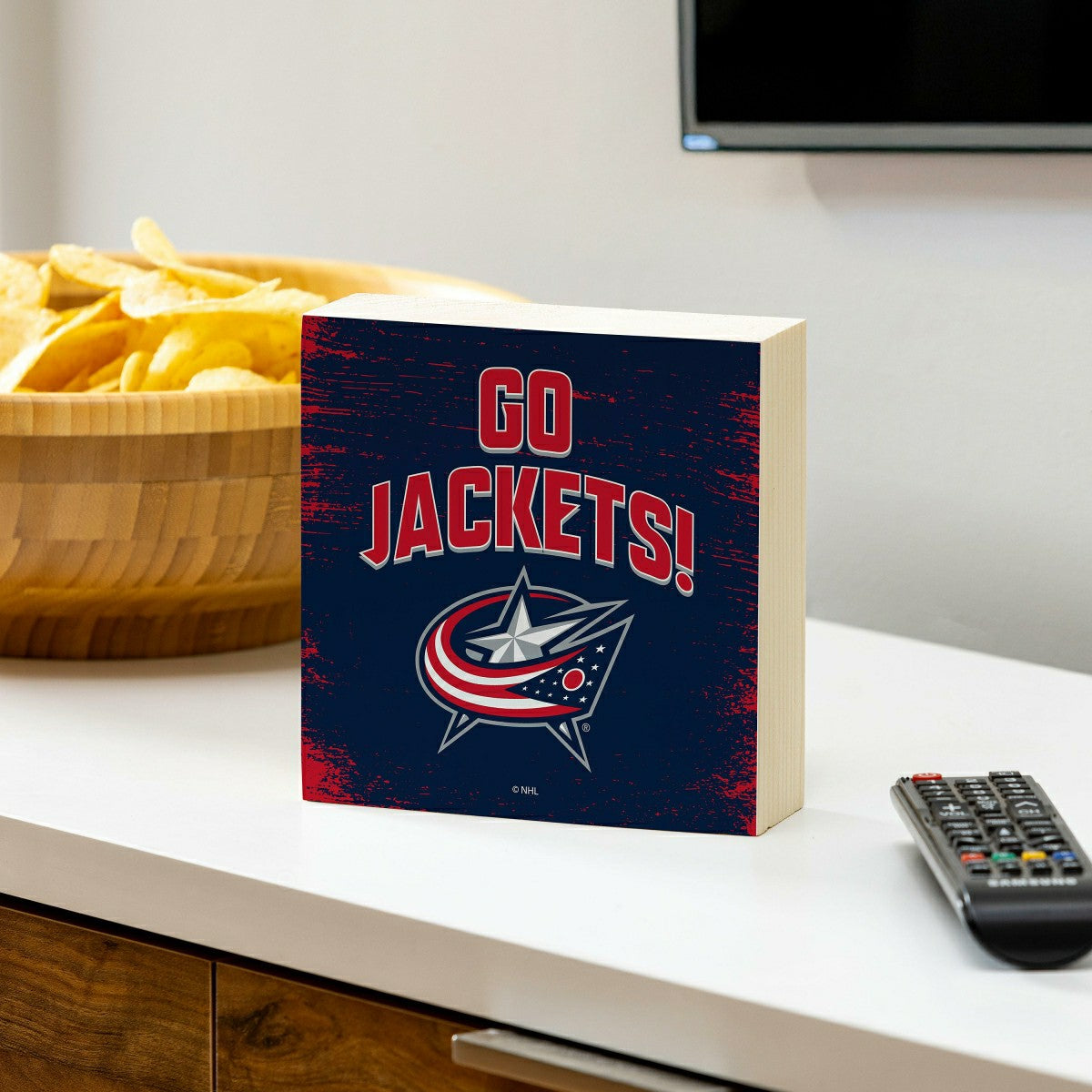 Columbus Blue Jackets Plock, Down Home Fans, 6x6, NHL, Home