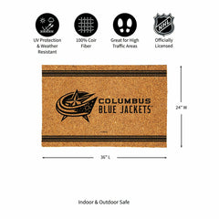 Columbus Blue Jackets Large One Color Coir Mat, 36"x24", NHL
